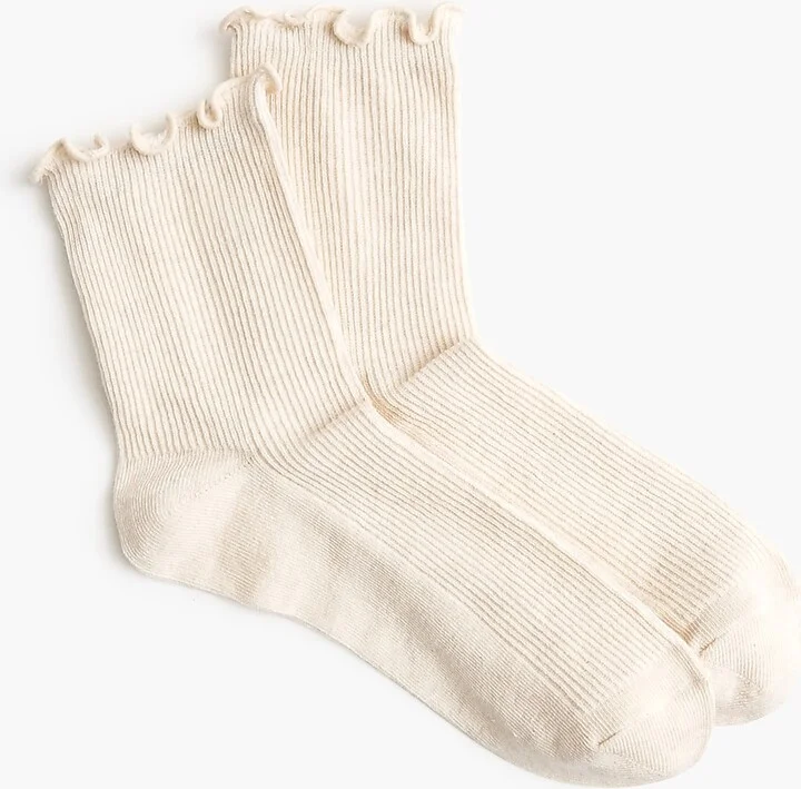 Ribbed ruffle-edge boot socks - Image 2