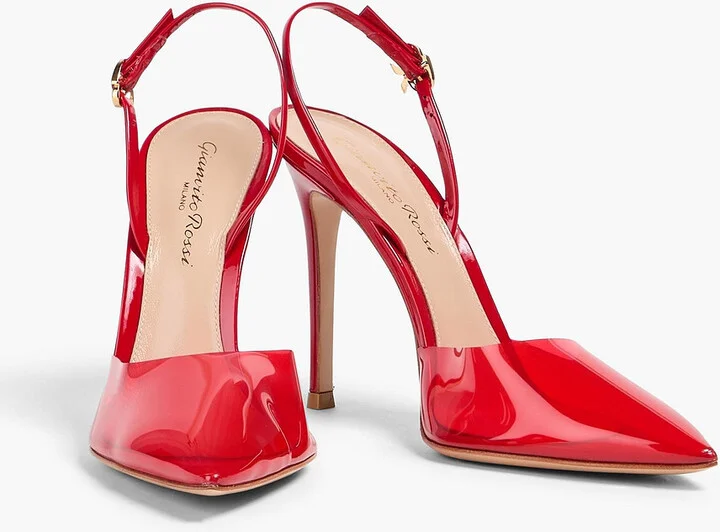 Ribbon 105 PVC and patent-leather slingback pumps - Image 2