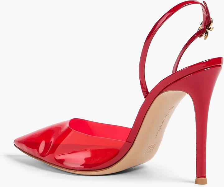 Ribbon 105 PVC and patent-leather slingback pumps - Image 3