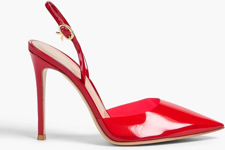 Ribbon 105 PVC and patent-leather slingback pumps