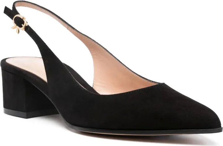 Ribbon 50mm suede slingback pumps - Image 2