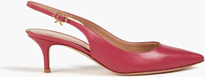 Ribbon 55 leather slingback pumps