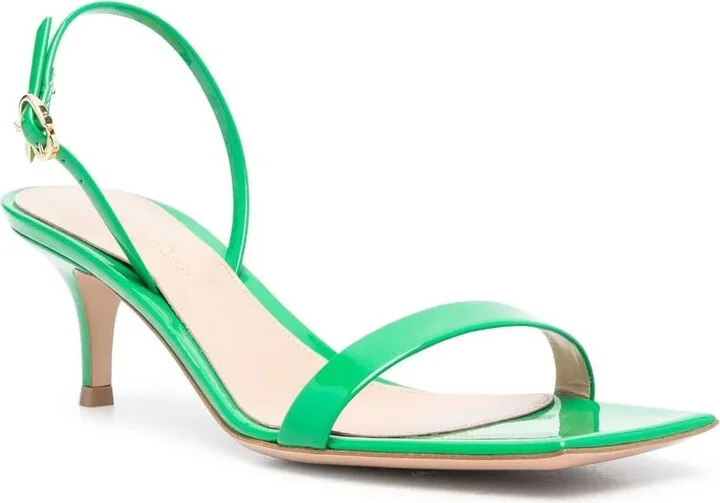 Ribbon 55mm patent leather kitten sandals - Image 2