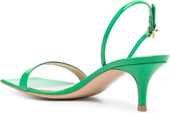 Ribbon 55mm patent leather kitten sandals - Image 3