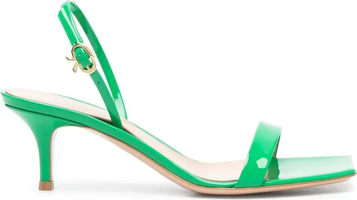 Ribbon 55mm patent leather kitten sandals