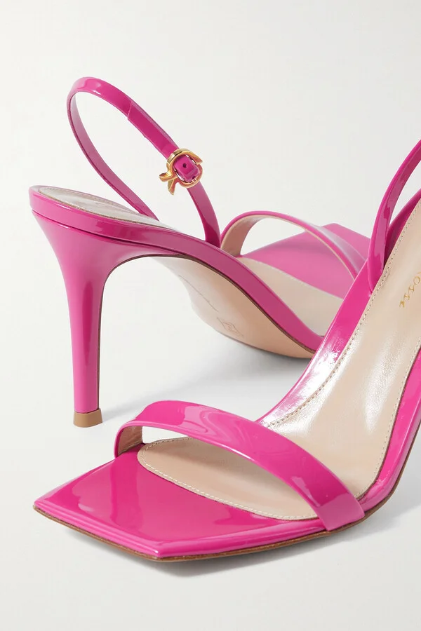 Ribbon 85 patent-leather slingback sandals - Image 4