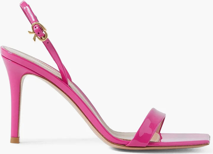 Ribbon 85 patent-leather slingback sandals