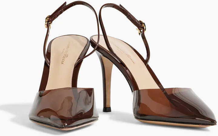 Ribbon 85 PVC and patent-leather slingback pumps - Image 2