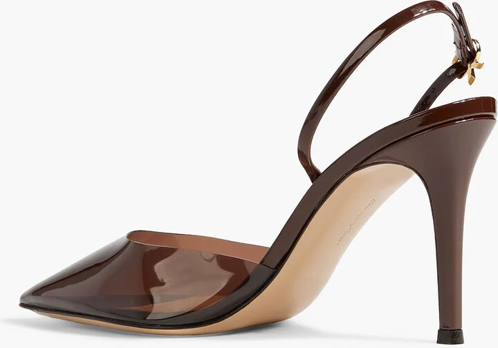 Ribbon 85 PVC and patent-leather slingback pumps - Image 3