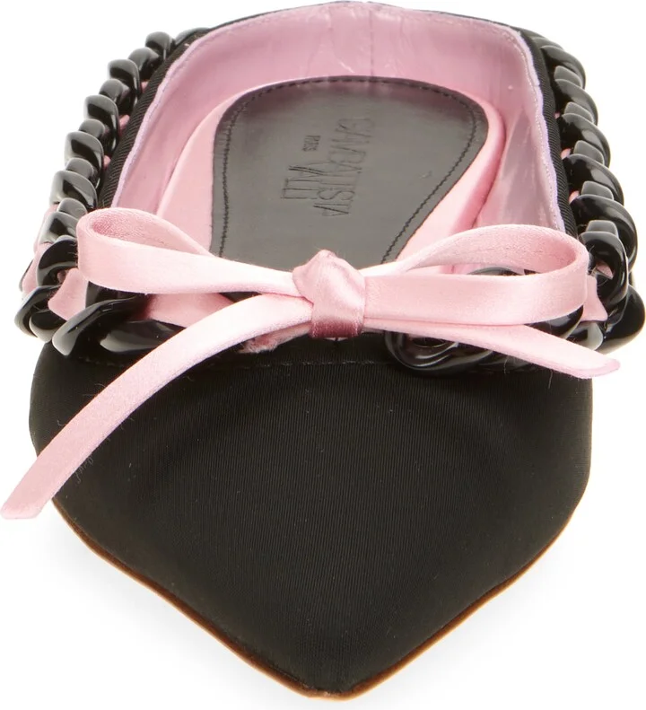 Ribbon & Chain Pointed Toe Mule - Image 4