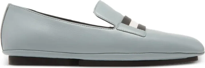 Ribbon-Detail Leather Loafers