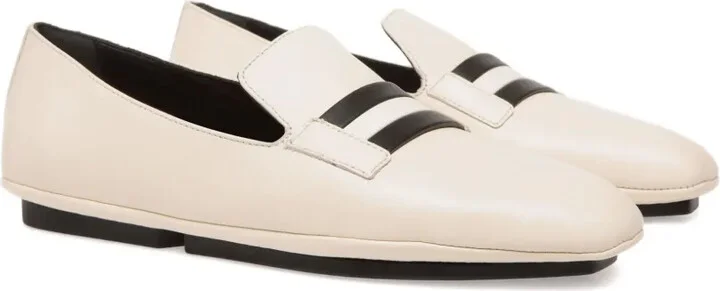 Ribbon-Detail Leather Slippers - Image 2