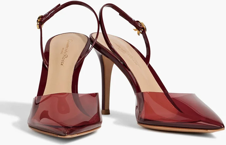 Ribbon D'Orsay 85 patent-leather and PVC slingback pumps - Image 2