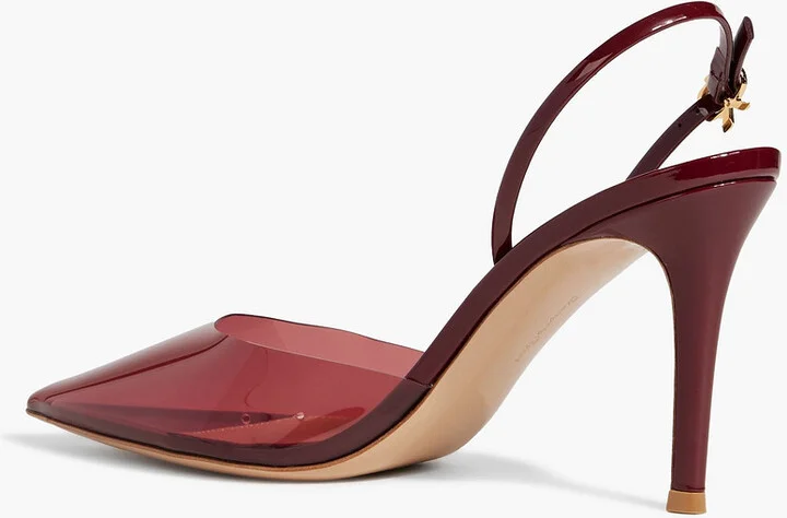 Ribbon D'Orsay 85 patent-leather and PVC slingback pumps - Image 3