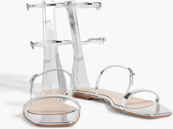 Ribbon Downtown mirrored-leather sandals - Image 2