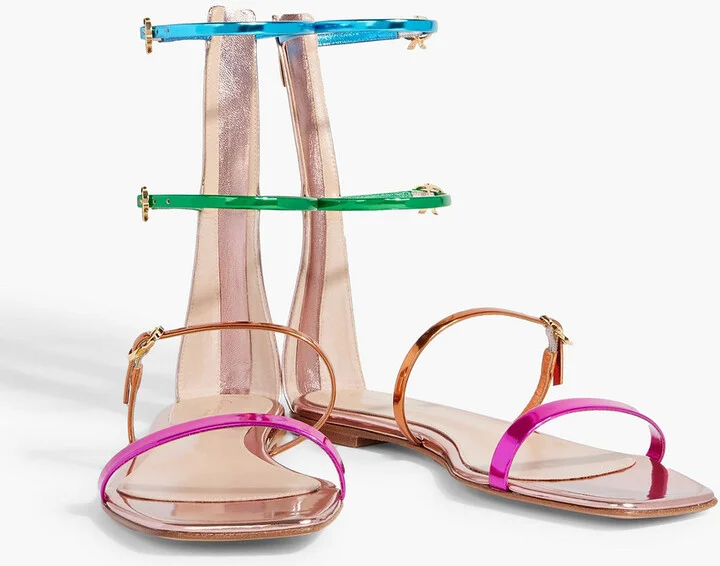 Ribbon Downtown mirrored-leather sandals - Image 5