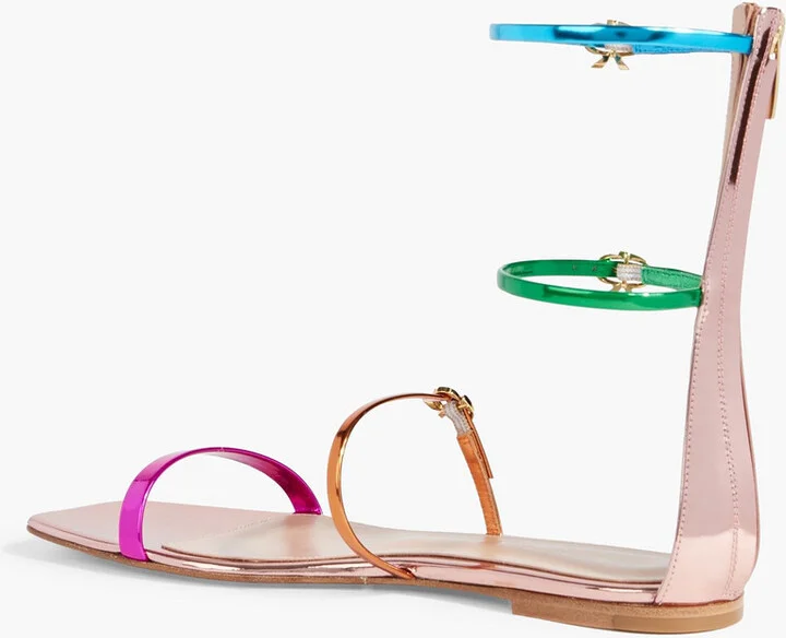 Ribbon Downtown mirrored-leather sandals - Image 6