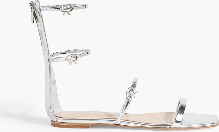 Ribbon Downtown mirrored-leather sandals
