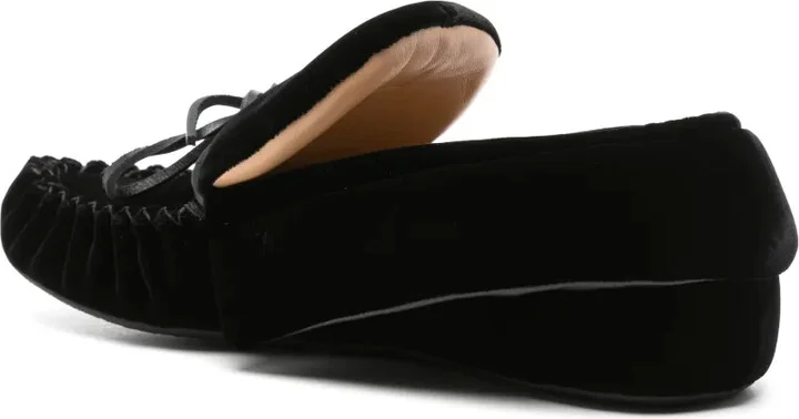 Ribbon-Fastening Velvet Loafers - Image 3