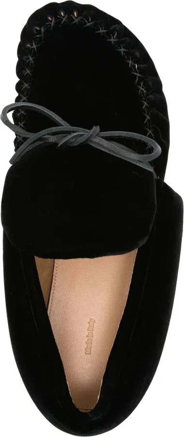 Ribbon-Fastening Velvet Loafers - Image 4