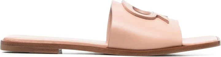 Ribbon leather slides