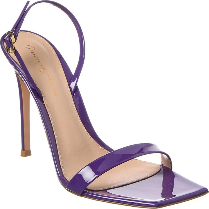 Ribbon Stiletto Leather Slingback Sandal
