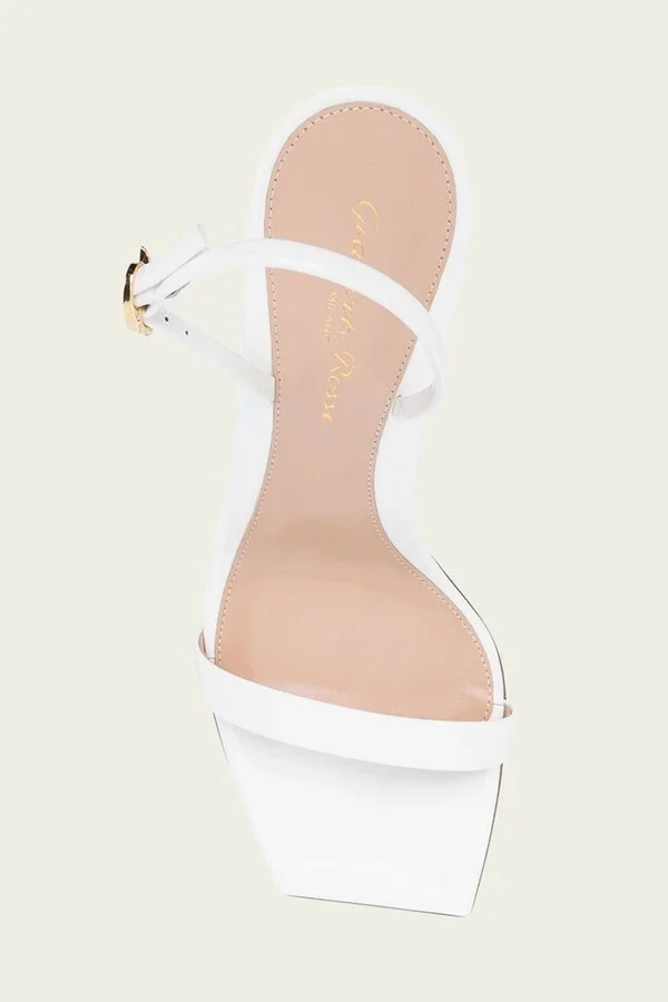 Ribbon Stilleto Slingback Sandal in White - Image 4
