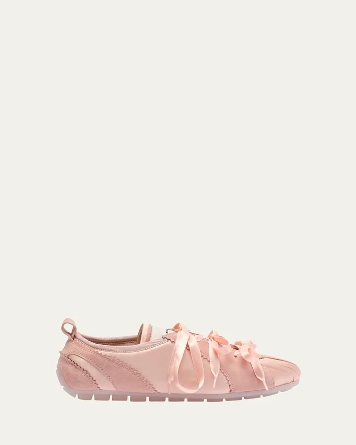 Ribbon-Tie Ballerina Sneakers