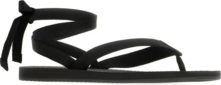 Ribbon-Tie Flat Sandals - Image 2