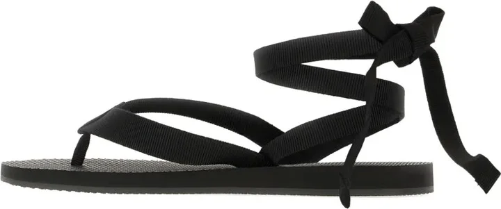 Ribbon-Tie Flat Sandals - Image 3