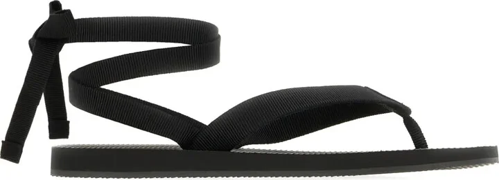 Ribbon-Tie Flat Sandals