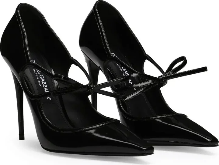 Ribbon-Tie Leather Pumps - Image 2
