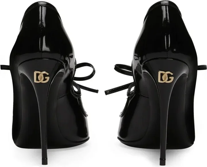 Ribbon-Tie Leather Pumps - Image 3
