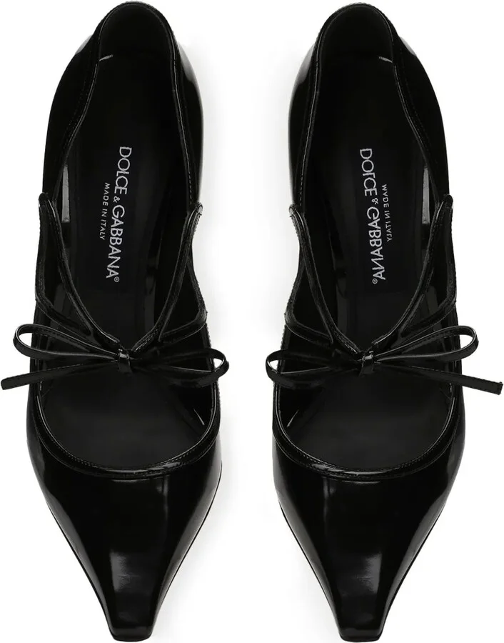 Ribbon-Tie Leather Pumps - Image 4