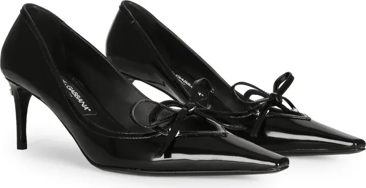 Ribbon-Tie Leather Pumps - Image 2