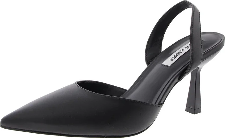 RIBBON Womens Faux Leather Slingback Heels