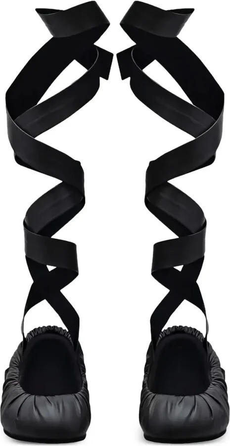 Ribbon-Wrap Ballet Flats - Image 2
