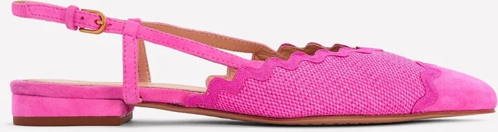 Ric Rac Detail Pointed Flats, Festival Pink