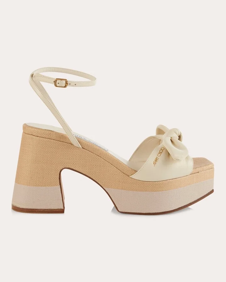 Ricia 95 Knotted Leather Platform Sandal