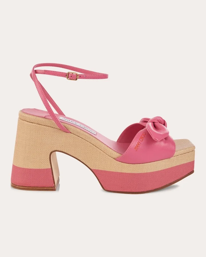 Ricia 95 Knotted Leather Platform Sandal