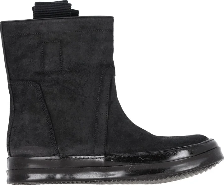 Rick Owen Ankle Boots in Black Suede
