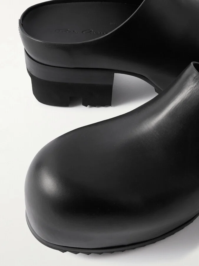 Rick Owens - Ballast Leather Mules - Black - Image 4