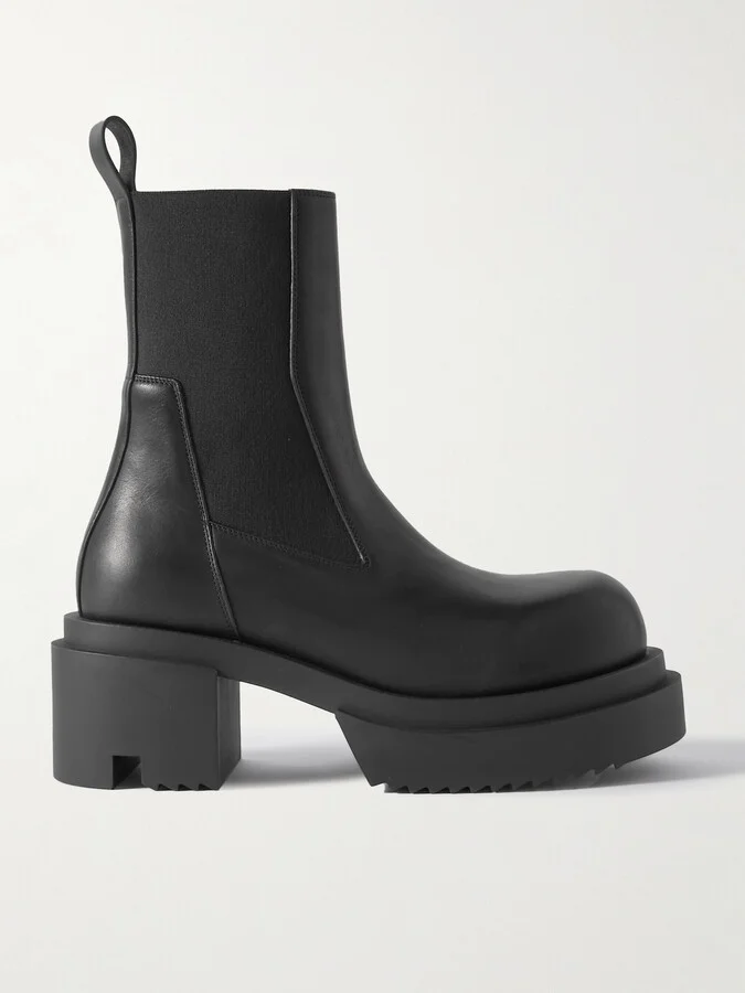 Rick Owens - Beatle Bogun Leather Chelsea Boots - Black