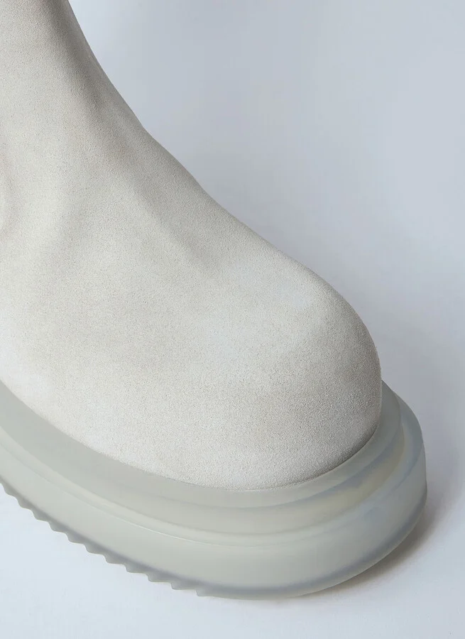 Rick Owens Beatle Bogun Suede Boots - Man Boots Beige Eu - 41 - Image 3