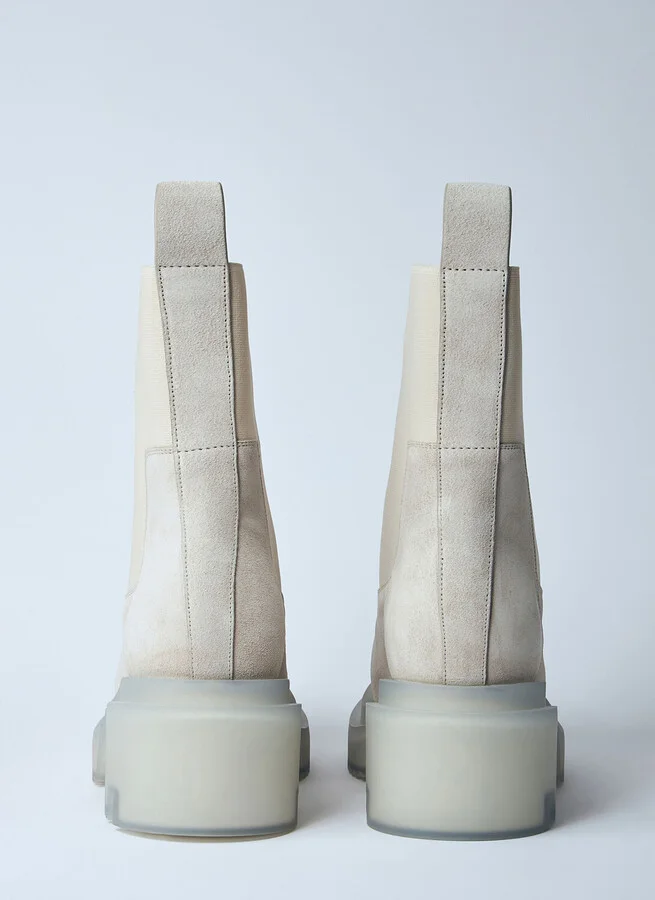 Rick Owens Beatle Bogun Suede Boots - Man Boots Beige Eu - 41 - Image 5
