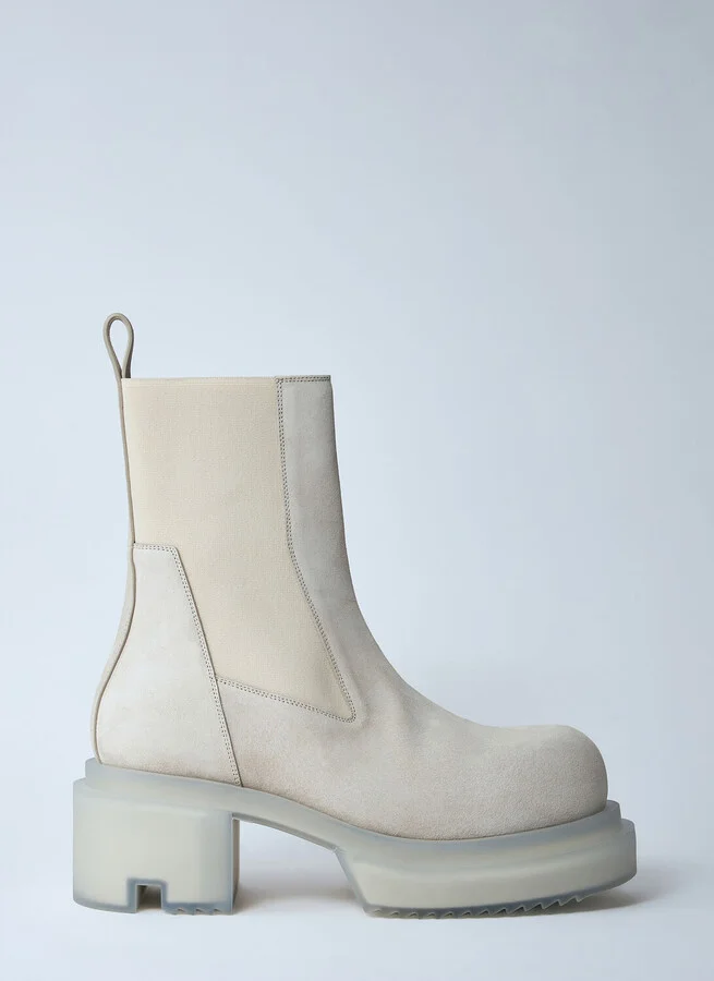 Rick Owens Beatle Bogun Suede Boots - Man Boots Beige Eu - 41