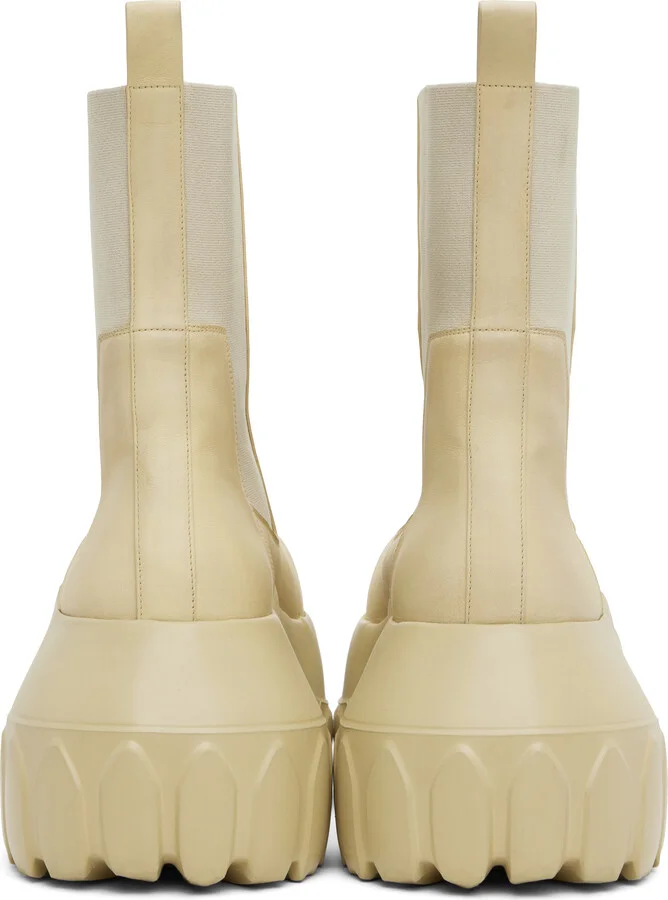 Rick Owens Beige Hollywood Beatle Mega Tractor Chelsea Boots - Image 2