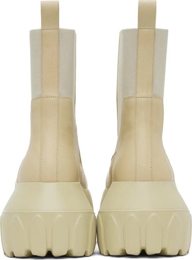 Rick Owens Beige Hollywood Beatle Mega Tractor Chelsea Boots - Image 2