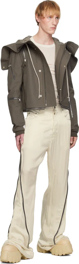 Rick Owens Beige Hollywood Flared Mega Tractor Boots - Image 5