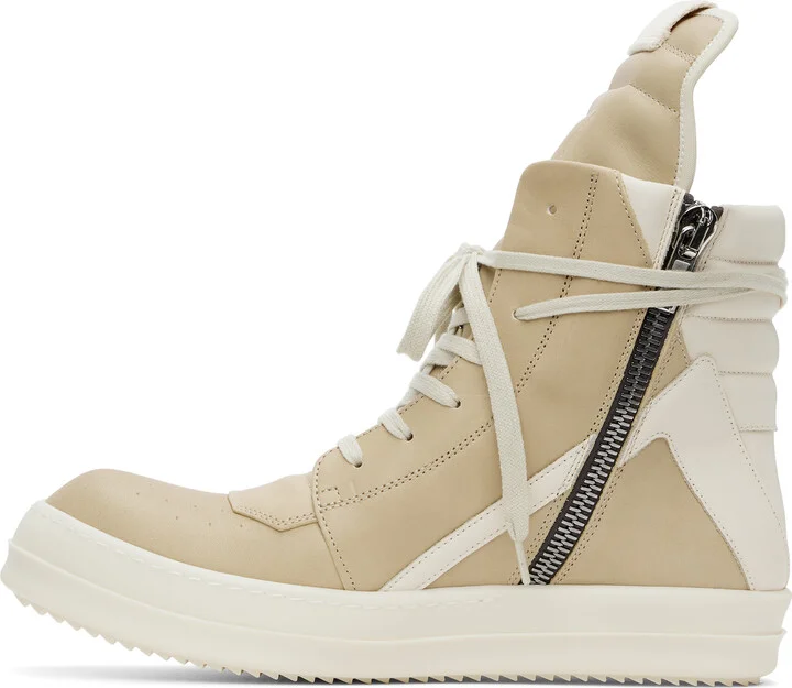 Rick Owens Beige Hollywood Geobasket Sneakers - Image 3